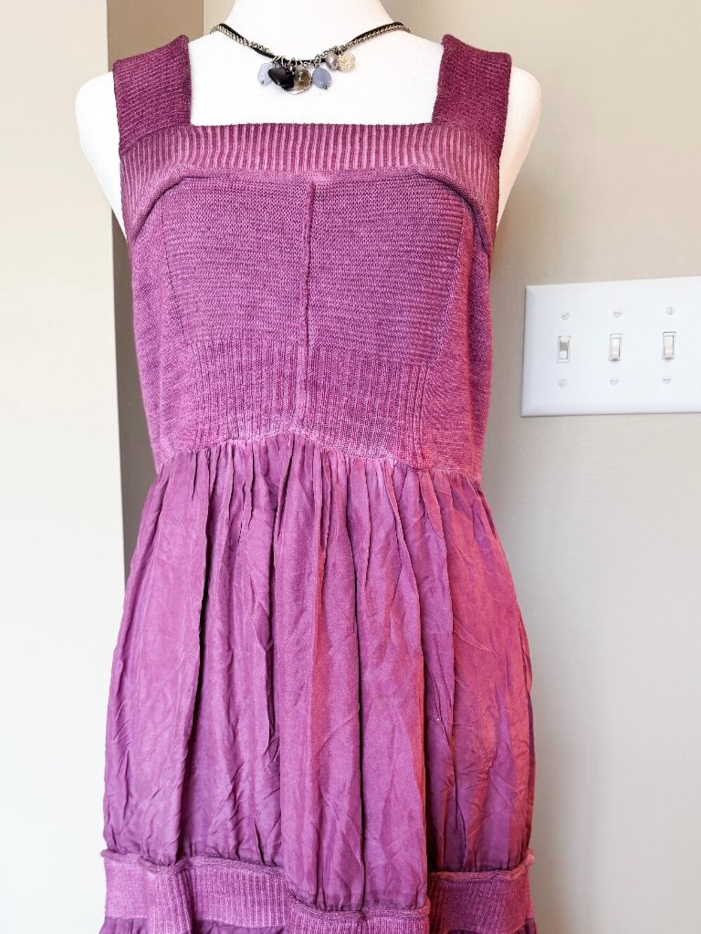 Anthropologie Violet Wide Strap Dress – Petite Small